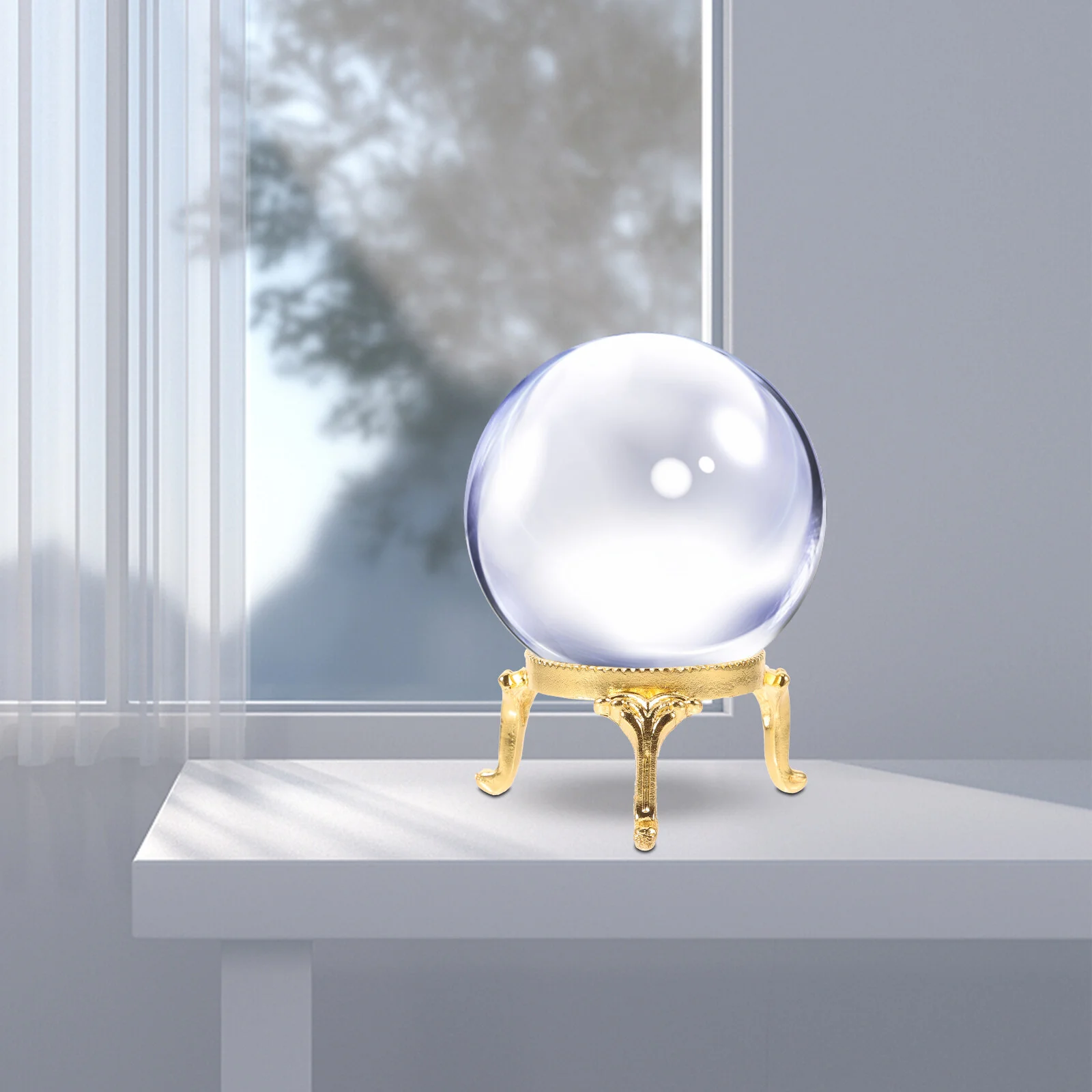 

2 Pcs Desktop Stand Ball Rack Table Centerpiece Crystal Display Metal Sphere Holder Ornaments