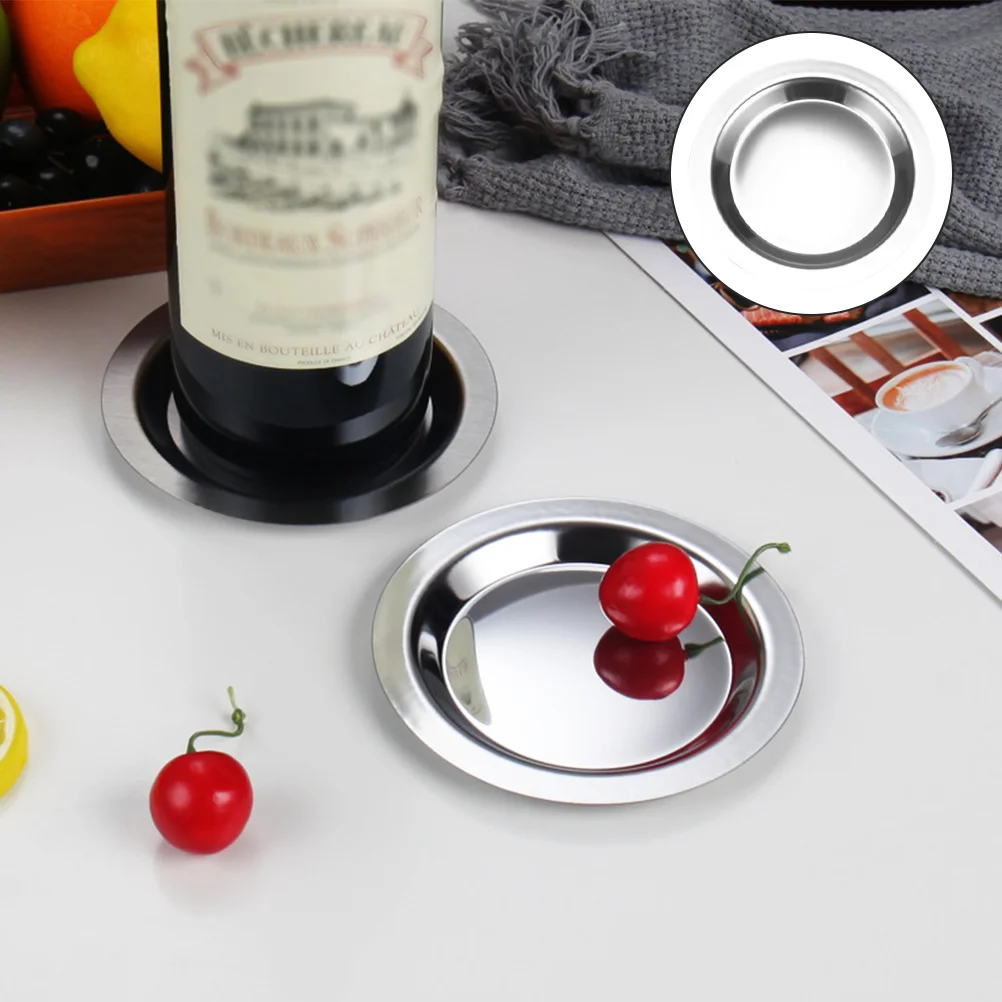 

Coaster Coasters Bottle Pad Metal Bottles Scalding Anti Red Hotel Shape Round Mat Kitchen Teacup Set Table Household Tray Cup