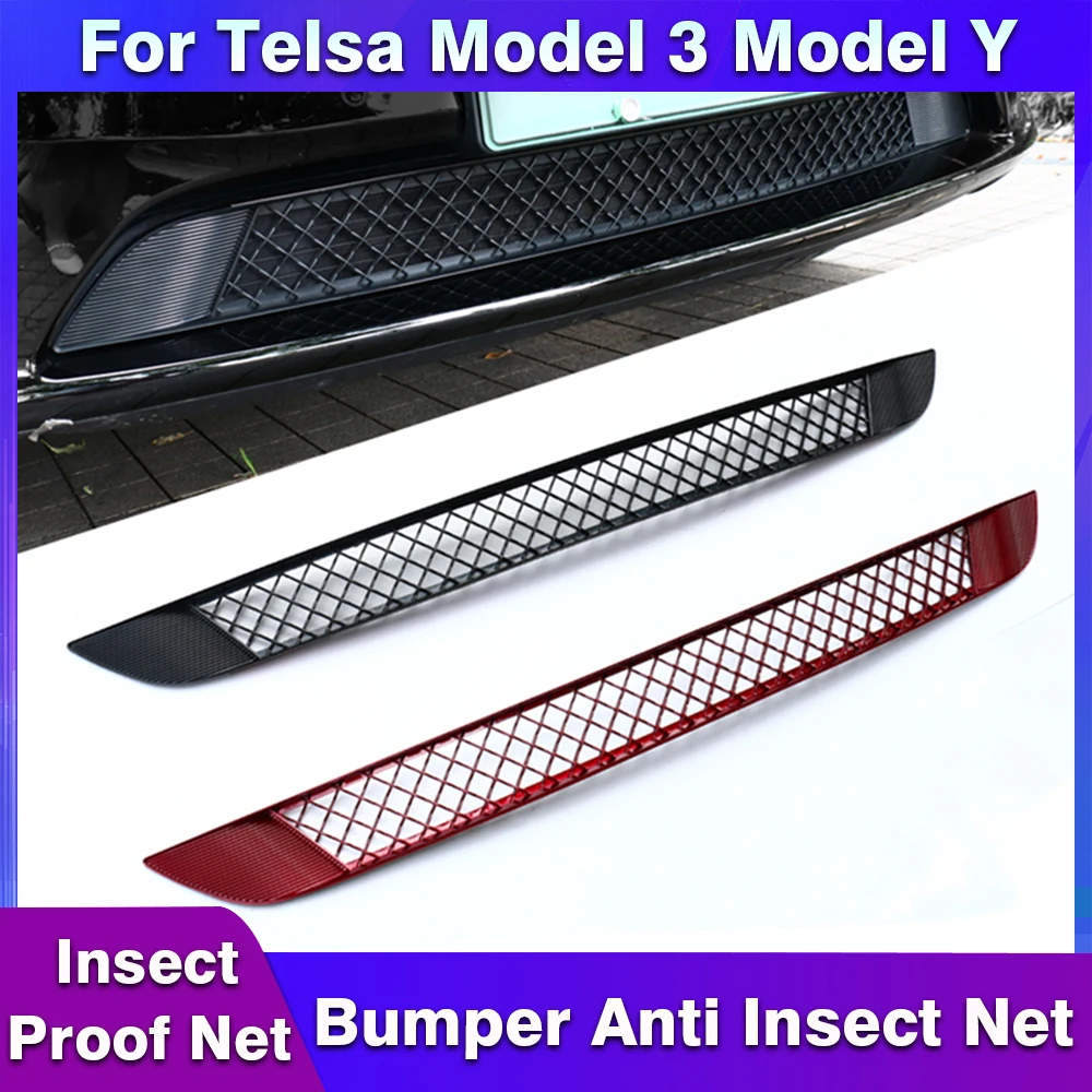 

Carbar For Tesla Model 3 Model Y 17-21 Insect Proof Net Front Lip Insect Net Protective Grill Exterior Refit Accessories