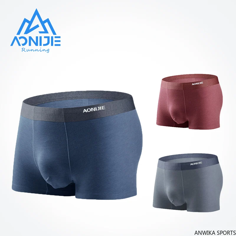 

AONIJIE 3 Packs E7004 EF005 Quick Dry Men Sport Performance Boxer Briefs Underwear Micro Modal Mulberry Silk With Metal Gift Box