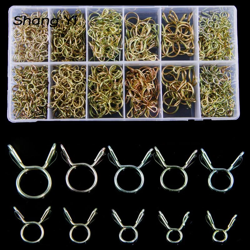 

470pcs box mounted galvanized steel wire elastic strong clamp water dispenser hose clamp oil pipe clamp spring clamp