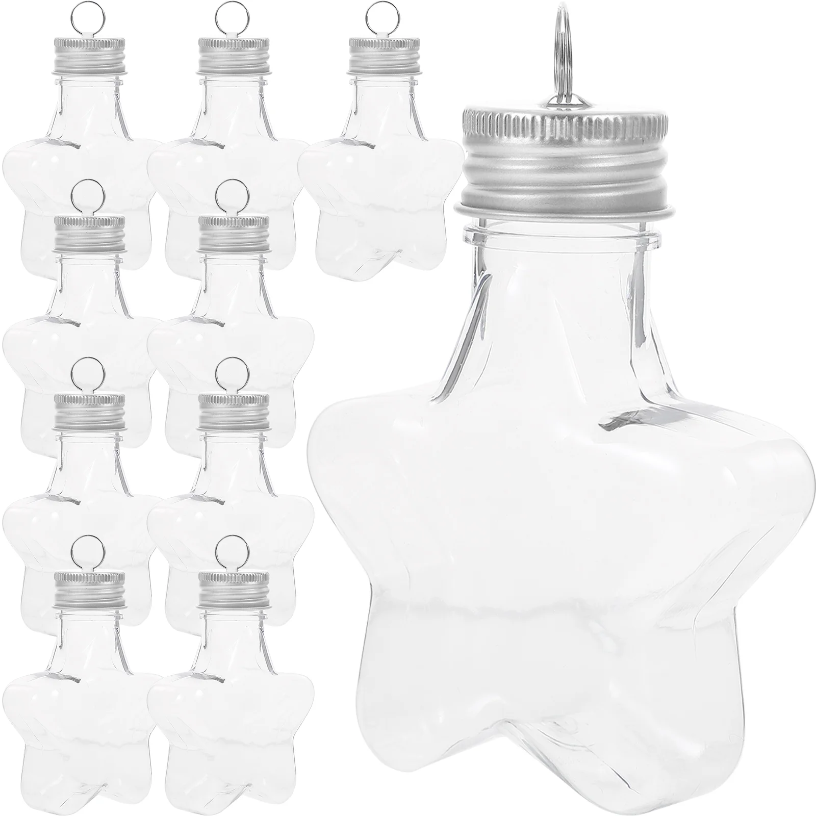 

Clear Christmas Tree Fillable Ornaments with Star-Shaped Water Bottles for DIY Crafts and Treats