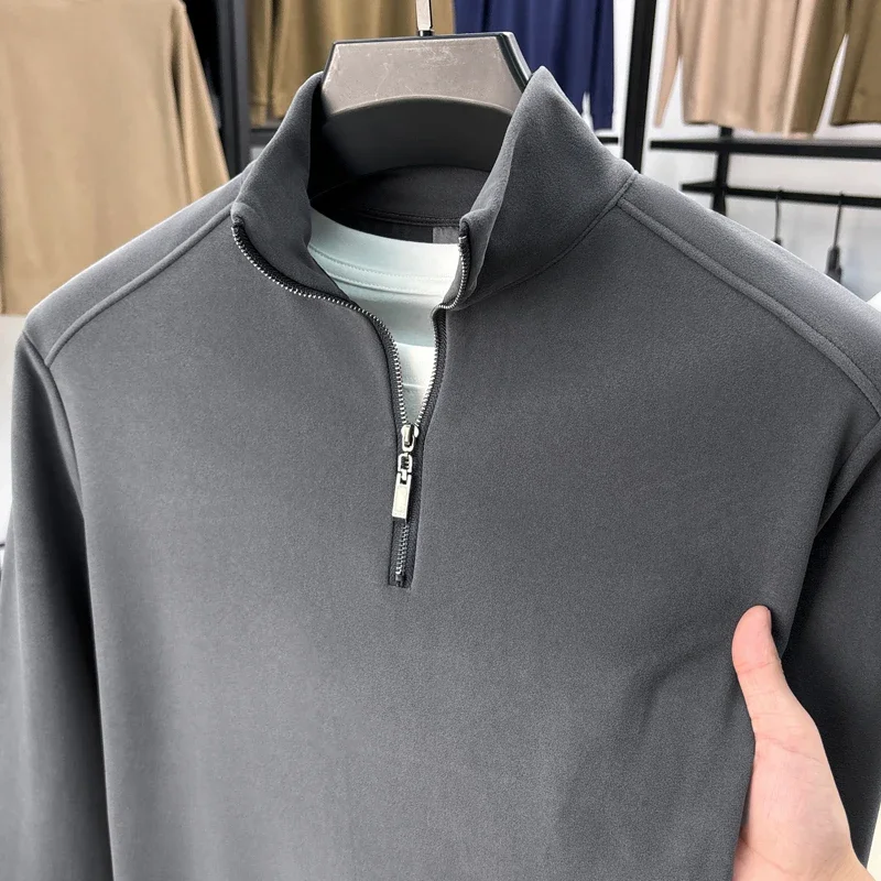 YEAE осенне-зимний ультратонкий детский бархатный пуловер с воротником-стойкой и