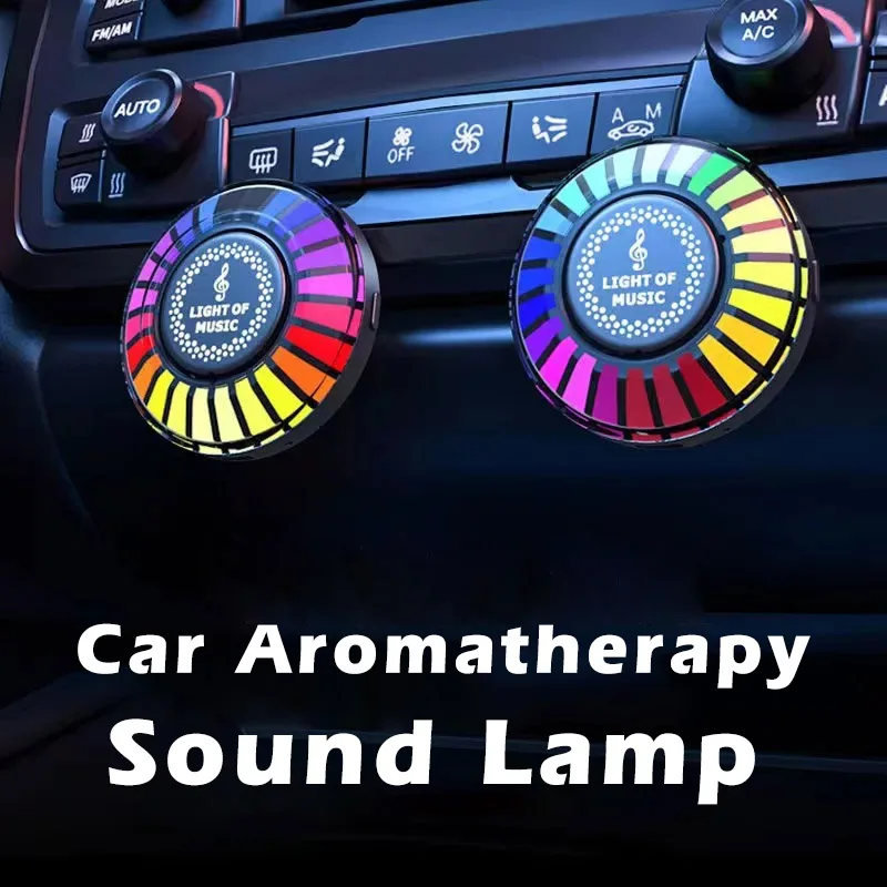 

Автомобильный диффузор, освежитель воздуха с креплением на вентиляционное отверстие, освежитель воздуха с голосовым управлением RGB, звуковая лампа для ароматерапии в автомобиле