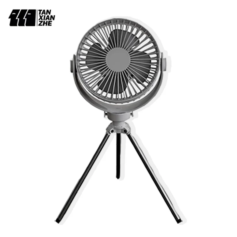 

2022 TANXIANZHE Outdoor Camping Gear Ventilador Portátil Multifunctional Mini Fan with Led Light Tripod Desktop Ventilador