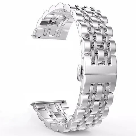 Ремешок для Samsung Galaxy Watch 3 41 45 мм 46 мм 42 мм Gear S3, стальной браслет для Active2 40 44 мм, металлическая петля для Amazfit BIP 2 GTR, 22 мм 20 мм