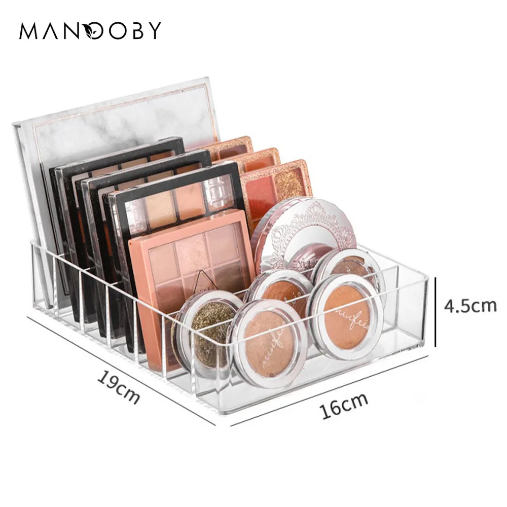 

7-Compartment Makeup Storage Box Acrylic Cosmetic Lipstick Holder Organizer Makeup Brush Eyeshadow Palette Storage Organizer New