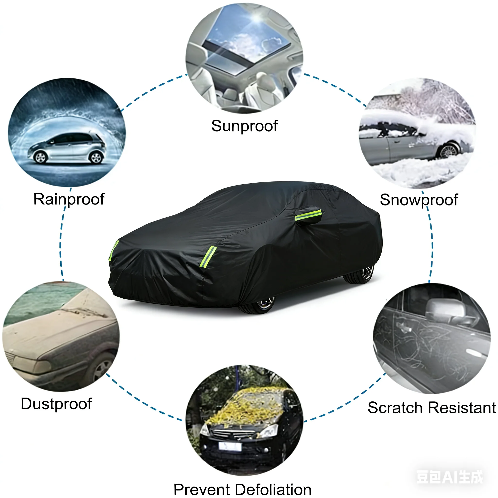 Фото Автомобильные чехлы для BMW PHEV M760Le xDrive, уличная защита, полные автомобильные чехлы, снежный чехол, солнцезащитный козырек, водонепроницаемый, пылезащитный, внешний вид №4