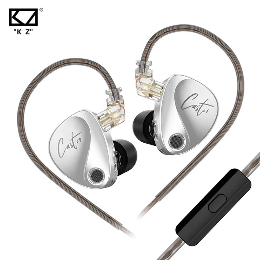 

KZ Castor In Ear HiFi Earphone 2 Dynamic High-end Tunable Balanced Armature Earphones Monitor Headphone Noise Cancelling Earbuds
