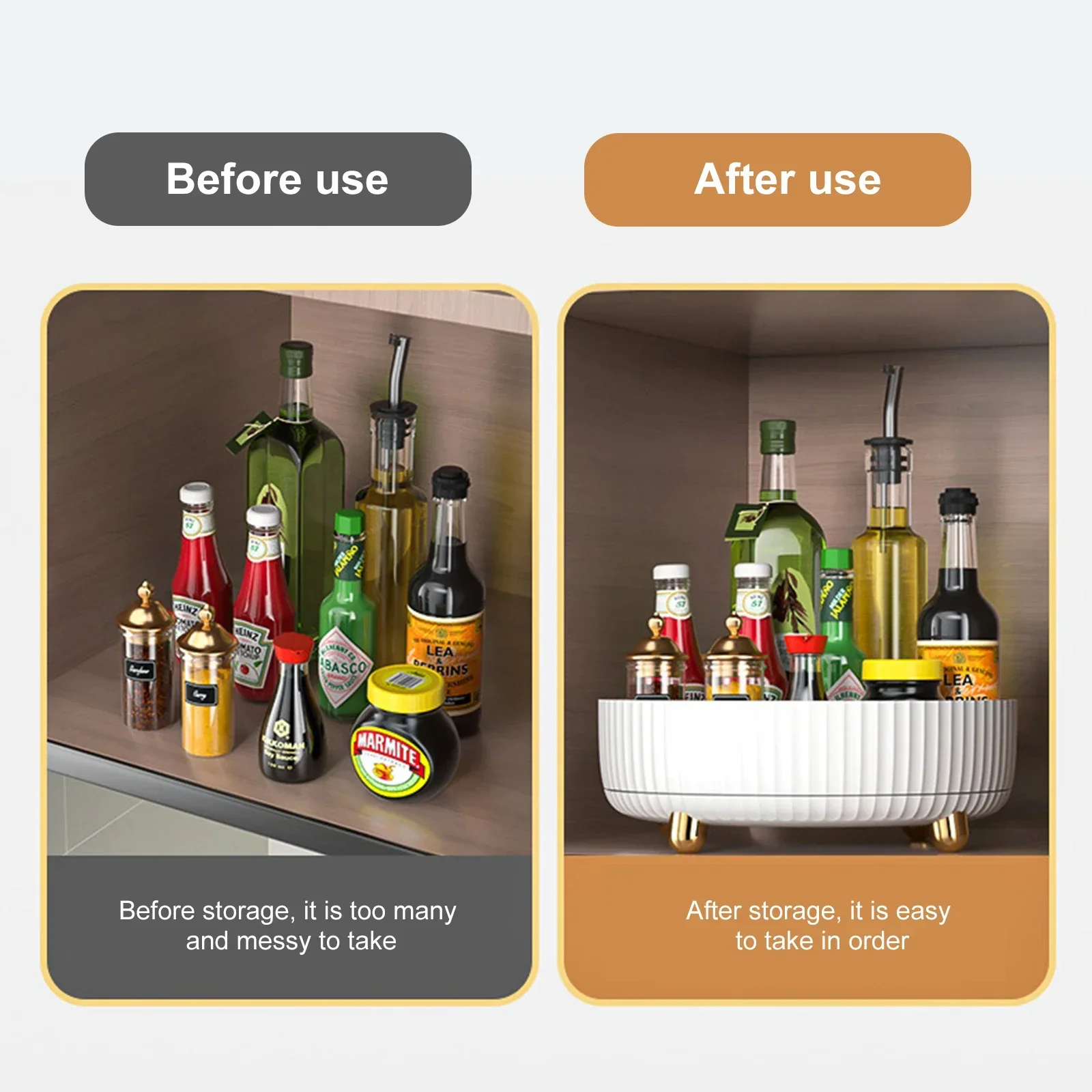 НОВАЯ вращающаяся на 360° нескользящая полка для специй шкаф кладовой поворотный