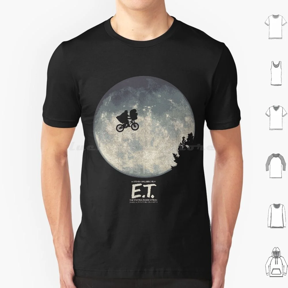 Et Infamous Flying Bike Scene Silhouette T Shirt 6Xl Cotton Cool Tee E T Et 80S Steven Spielberg Moon Movie Spielberg Extra
