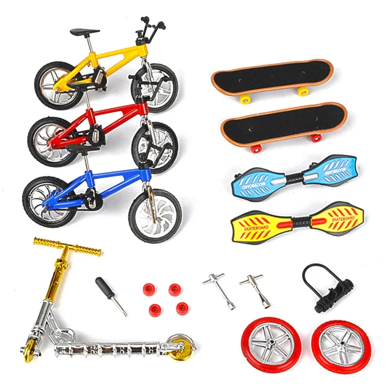 

Finger Bicycle Toy Set Alloy Bicycle Model Diecast Metal Finger Skate Board Toy Set Bicycle Skate Board Vitality Board Scooter