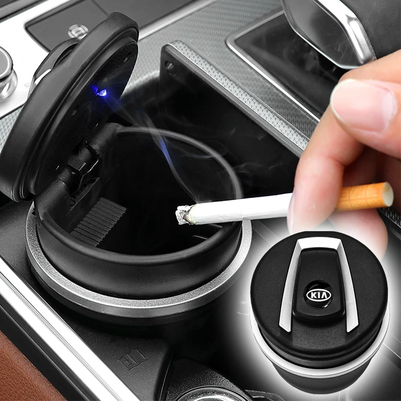 

Car Logo Ashtray Smokeless Storage Box with LED Light for KIA Ceed Rio 3 4 Sportage 4 R K3 K4 K5 K6 Picanto Sorento Cerato K2