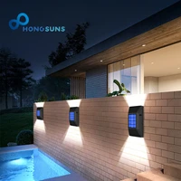 smart solar outdoor wall lamp waterproof lighting for balcony fence path lamp garden decoration street led solar light