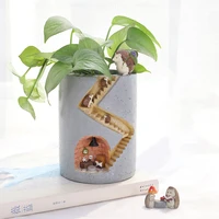 animal resin creative flowerpot succulents planter water planting container rabbit hedgehog decorative pot desktop ornament