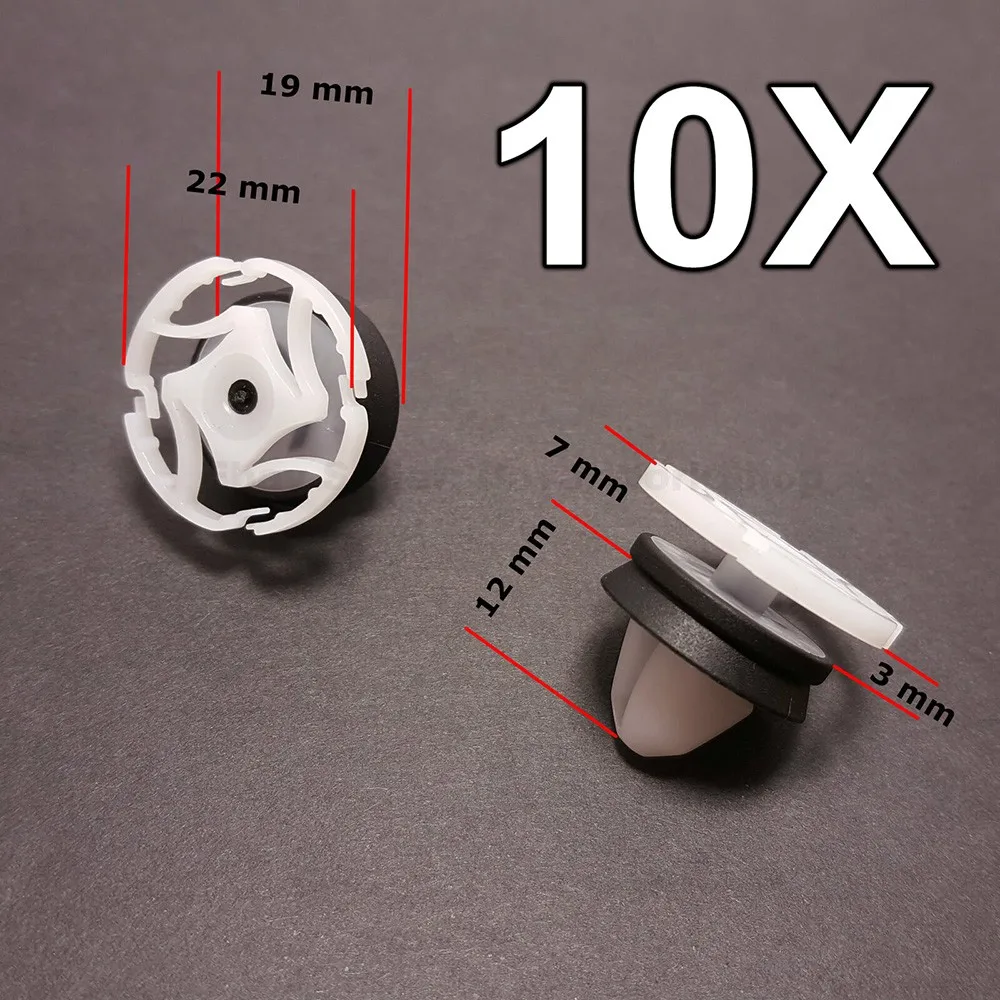 

10 PCS Car Door Trim Panel Mounting Clips For Renault 7703077476 Nylon White Car Interior Accessories Auto Fastener Clips