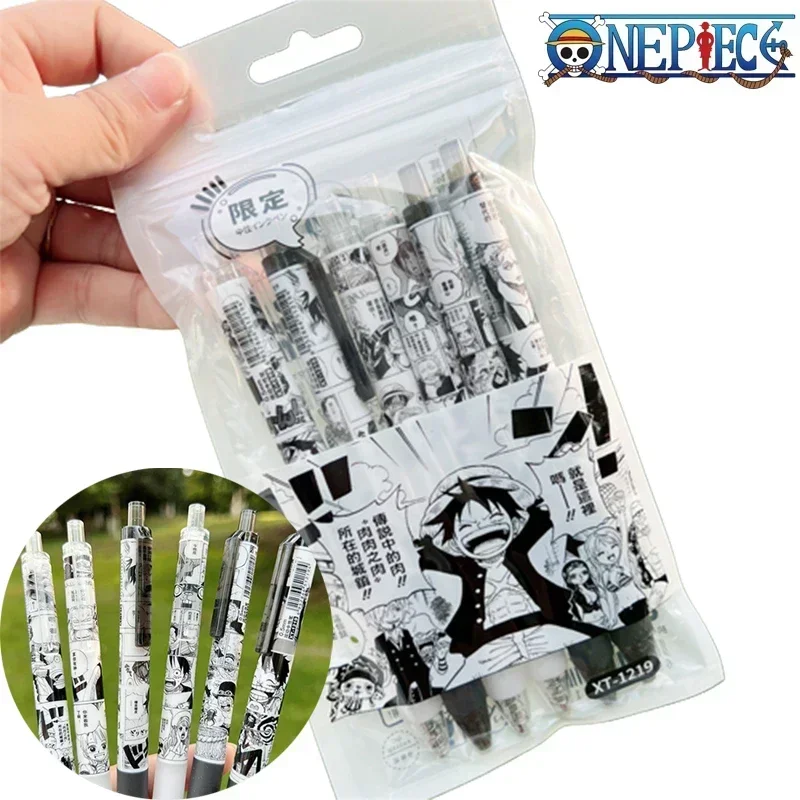 Цельная гелевая ручка Луффи 0 5 мм с черными чернилами нейтральная аниме школьные