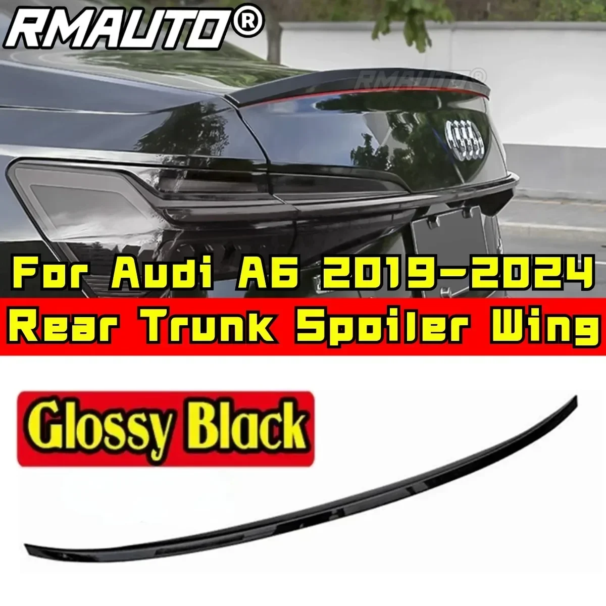 Для Audi A6 S6 C8 2019 2020 2021 2022 2023 2024 Задний спойлер Крыло Комплект кузова Автомобильный