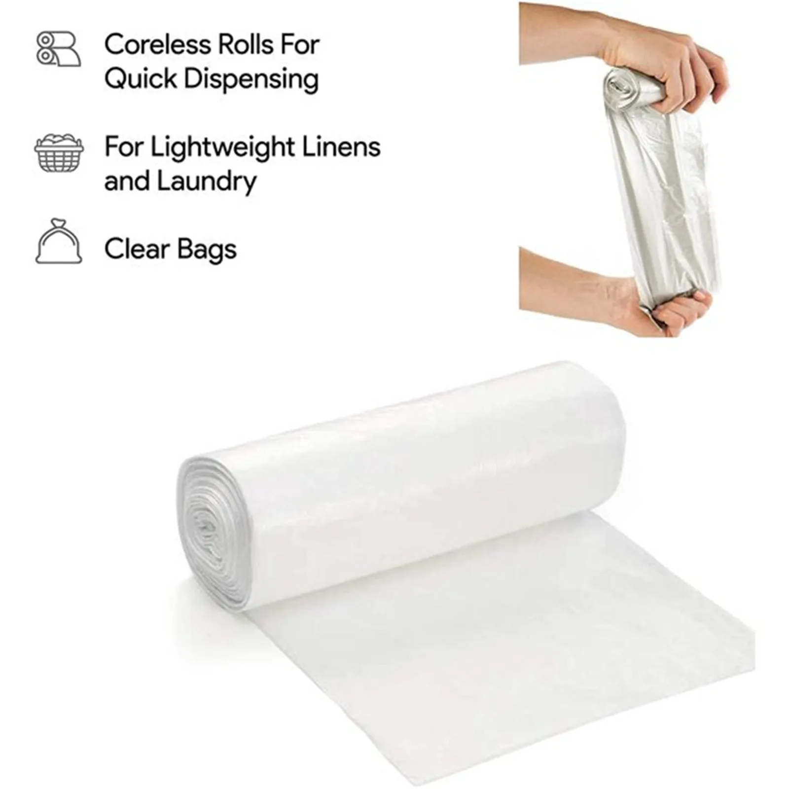 Прозрачные пластиковые мешки для мусора кухни дома офиса высокоплотные