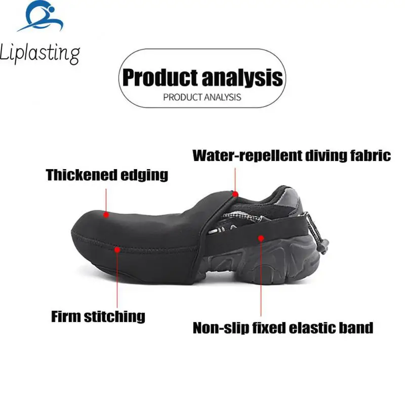 

Теплая крышка для обуви на половину ладони, Неопреновая ветрозащитная Черная защитная крышка для обуви для горного велосипеда, высокая эла...