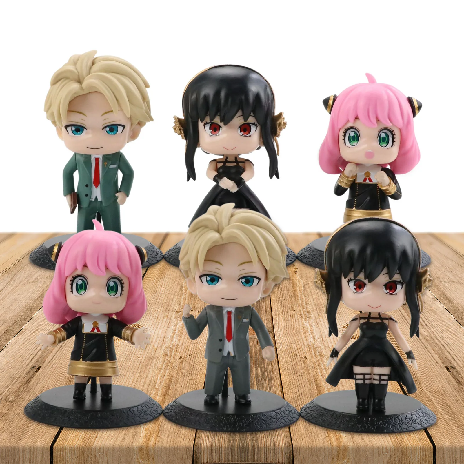 

Набор из 6 ПВХ кукол для Anya Spy X Family Аниме фигурки игрушки Anua Chibi PVC Loid Yor Forger фигурки модели кукол для детей