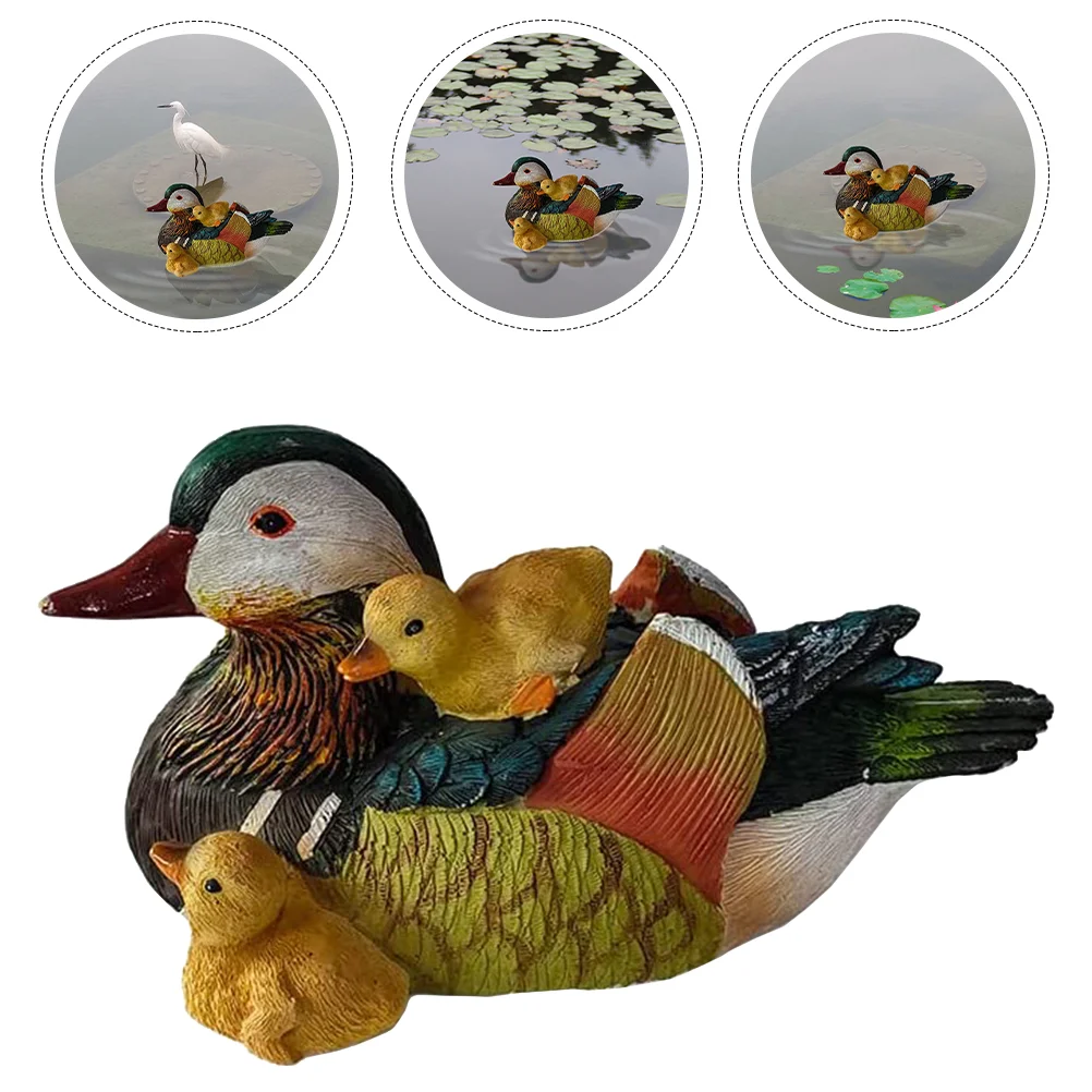

Duck Pond Mandarin Statue Animal Ducks Floating Figurine Decoration Statues Decor Figurines Resin Yard Garden Decoy Artcute Yang