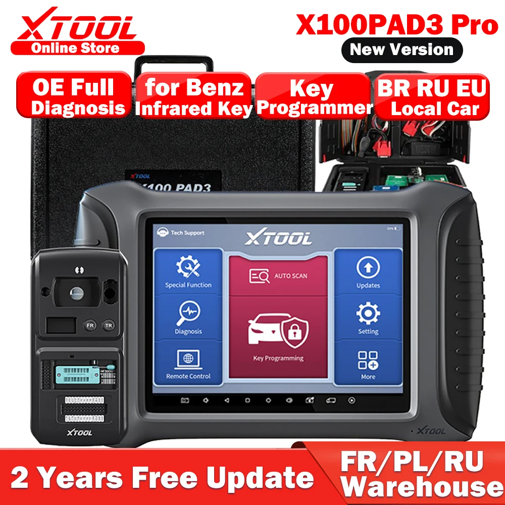 Автомобильный Профессиональный программатор ключей IMMO XTOOL X100 Pad3 Pro для Benz, инфракрасный ключ, инструмент для кодирования ECU, полный диагностический сканер системы Автомобильный Профессиональный программатор ключей IMMO XTOOL X100 Pad3 Pro для Benz, инфракрасный ключ, инструмент для кодирования ECU, полный диагностический сканер системы