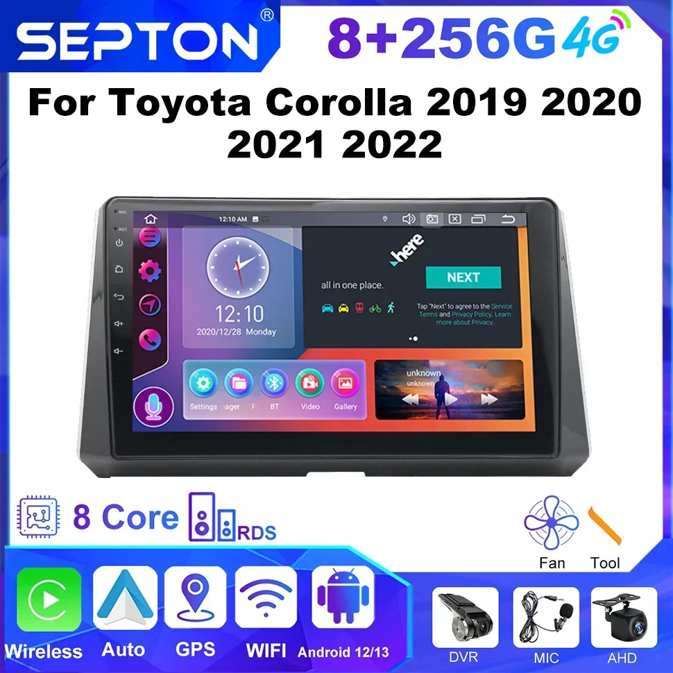 Автомобильные аудиосистемы SEPTON Android для Toyota Corolla 2019 2020 2021 2022 автомобильный