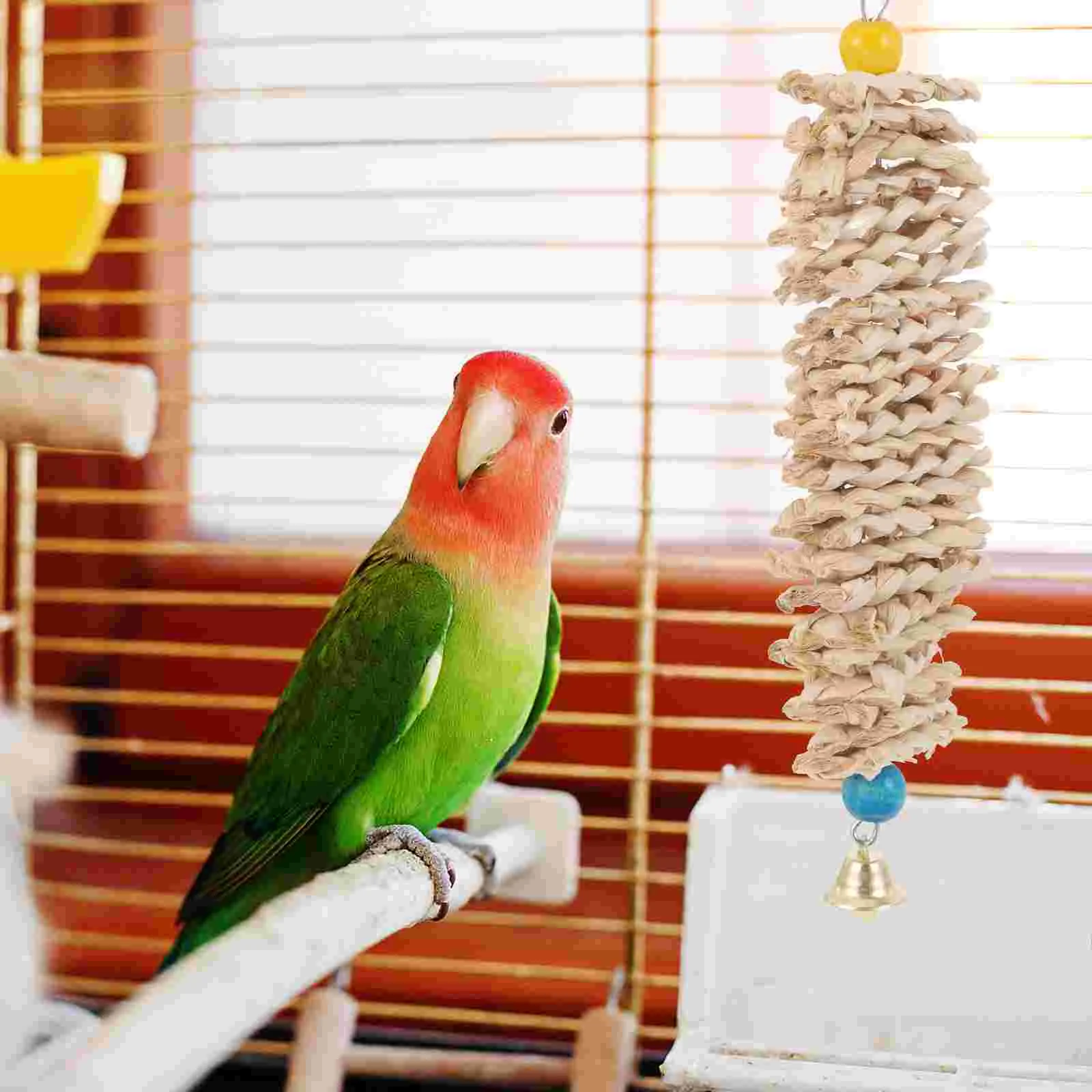 

Parrot Chew Toy Parakeet Toys Bird Bite Resistant Hanging Pet Plaything Corn Husk Funny Cage Chewing