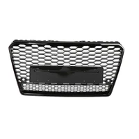 wlogo for audi a7s7 2010 2011 2012 2013 2014 2015 car front bumper grille centre panel upper black grill for rs7 style