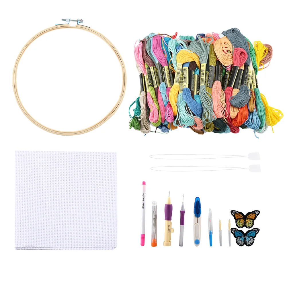 

100Pcs/Set DIY Crafts Colorful Threads Embroidery Pen Punch Needle Kit Set Sewing ToolsEmbroidery Sewing Set100Pcs/Set