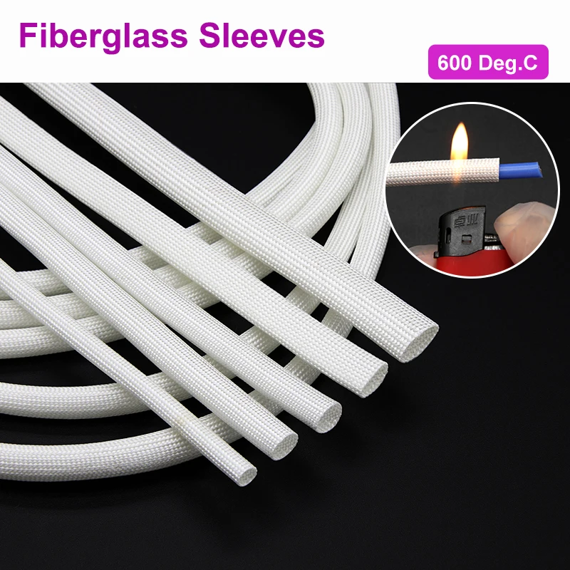 1/2/5 м белая трубка из стекловолокна ID1 мм ~ 50 600 градусов C устойчивая к высоким