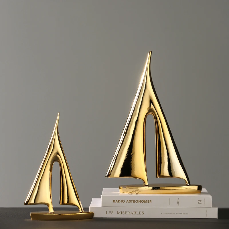 

Оригинальные Статуэтки из искусственной смолы для интерьера, современная модель корабля в стиле ретро, настольное украшение