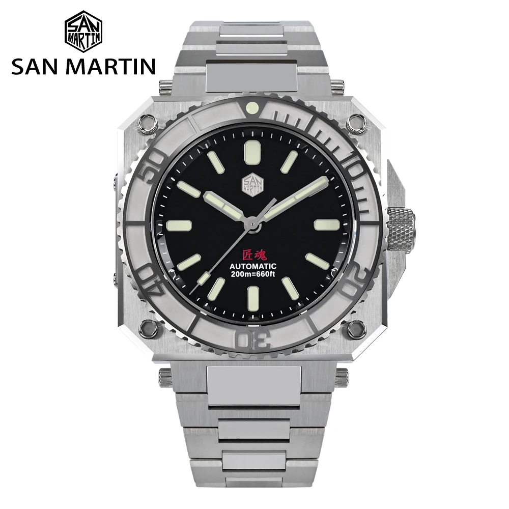 

San Martin Original Design Limited Edition 40mm Mens Watch ETA2824 High Quality Diver Sports Automatic Mechanical 20Bar BGW-9