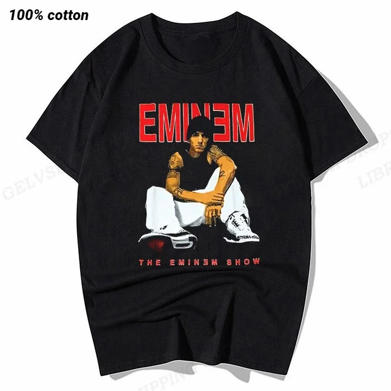 

2023 Summer Eminem T Shirt Men Fashion T-shirts Cotton Tshirt Kids Hip Hop Tops Tees Women Tshirt Rapper Camisetas Rock Tops Boy