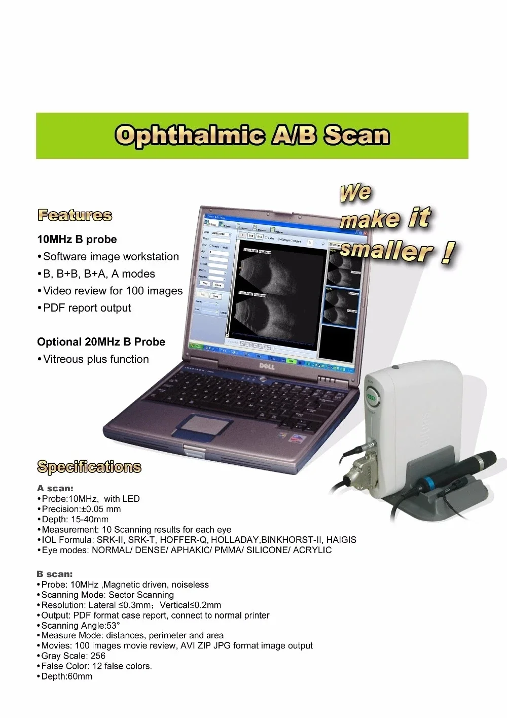 SHTOPVIEW Китай офтальмологическое оборудование AB Scan SW-2100