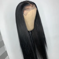 180%density 26inch brazilian silky long straight natural hairline lace front wig for black women with baby hair free shipping