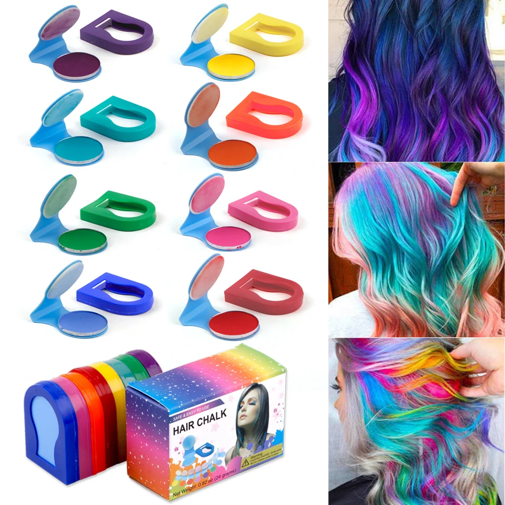 

8 Colors Hair Color Chalk Powder Temporary Hair Color Spray DIY Women Pastels Salon Portable Beauty Dye Colorful Paint Styling