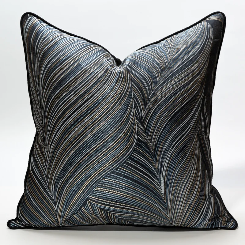 

European Jacquard Cushion Cover Home Decorative Embroidery Pillow Cover Black Living Room Sofa Pillowcase 45x45cm/30x50