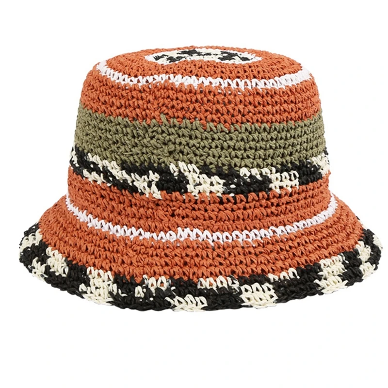

Literary Basin Hat Color Matching Bucket Hat Hand Crochet Fisherman Hat All-match Gift for Valentine's Day Mother's Day