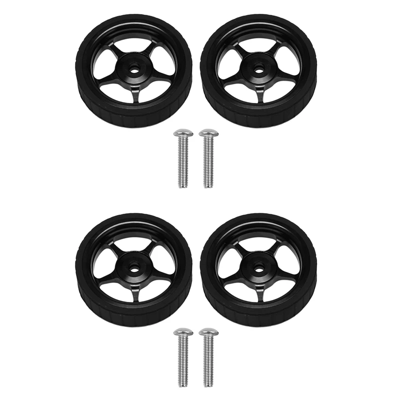 

2 Pair Folding Bike Widen Easy Wheel For Brompton Aluminum Alloy Easy Wheel Ultralight Push Wheels Cycling Parts,Black