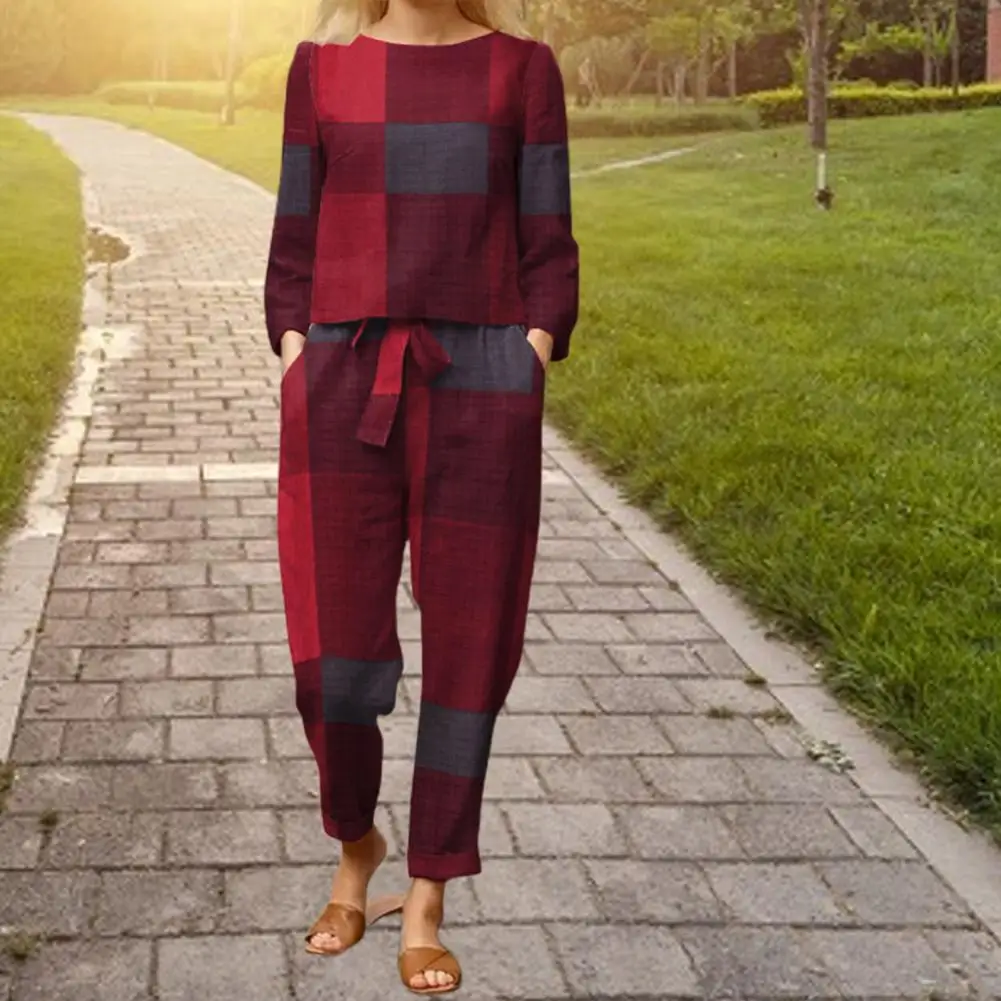 

Женские повседневные комплекты с принтом 2022, блузка с длинным рукавом и брюки-султанки, женские топы с цветочным принтом, брюки с эластичным...