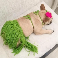 funny dog bikini bohemian hawaiian style grass skirts dog summer wear for french bulldog pug pet dog cat clothes for photo props