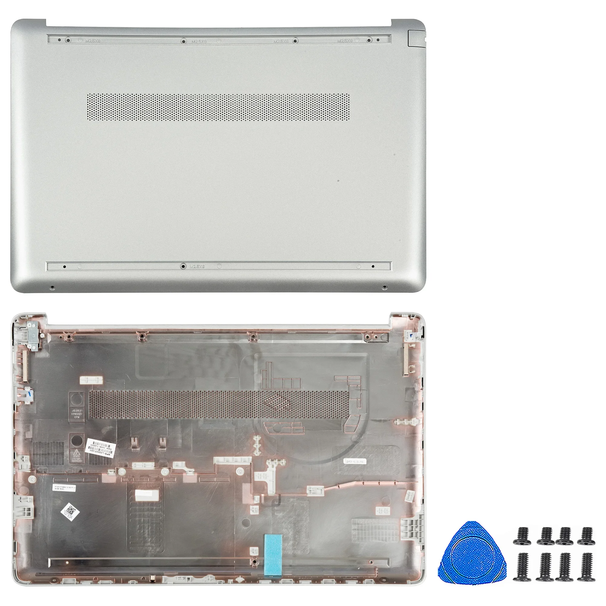 Фото Для HP 15-DW 15S-DU 15S-DY 15S-DR 255 G8 250 G8 TPN-C139 ЖК-задняя крышка/подставка для рук/нижняя часть корпуса петли L52012-001 L52007-001 серебристый №5