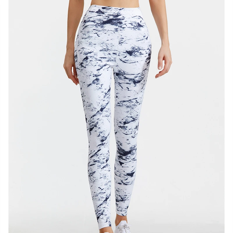 Women High Waist Tie Dye Sport Leggings Running Camouflage Tights Trouser Yoga Seamless Pants Gym Fitness Jogging Legging