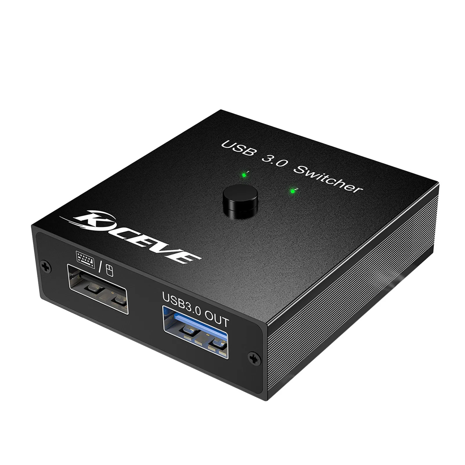 

USB 3.0 Switch Selector 4 Port 2 Computers Peripheral Switcher Adapter One-Button Switch With 2 USB Cables Hub For PC Printer