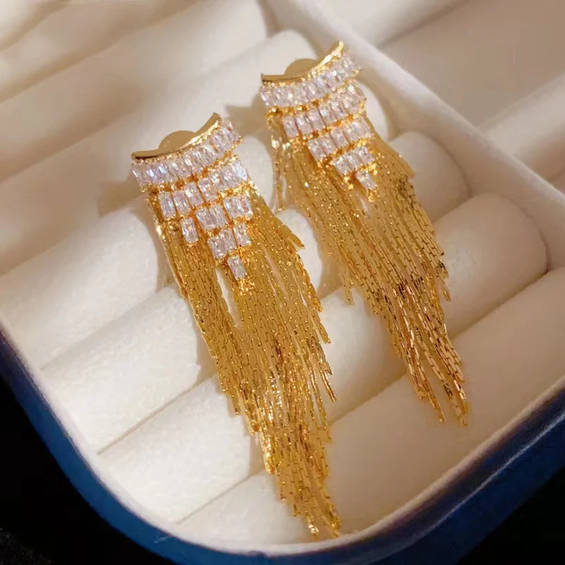 Freetry корейские винтажные глянцевые длинные висячие серьги с кисточками для