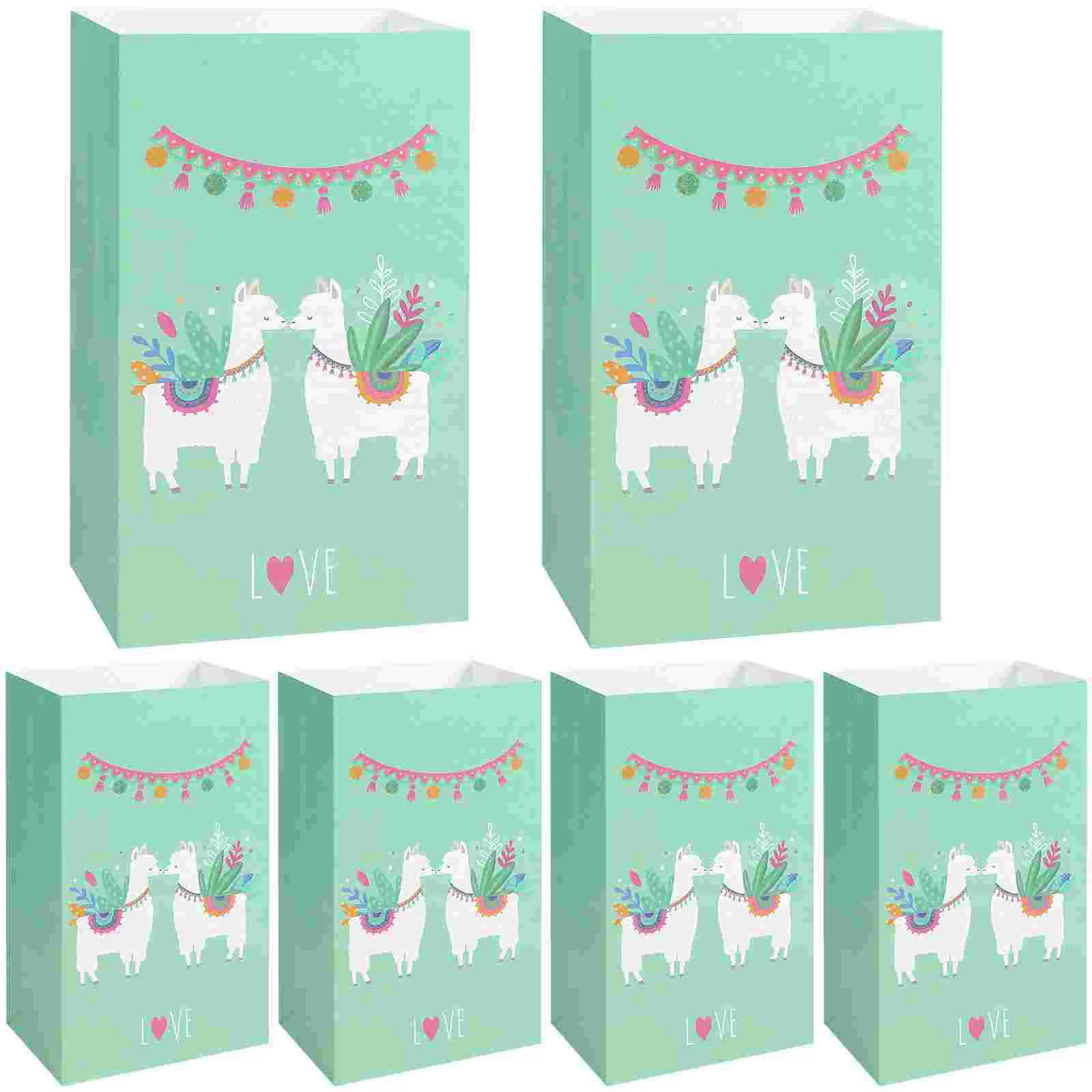 

Gift Bags Wedding Kraft Paper Handle Party Favor Small Cartoon Candy Green Goodie