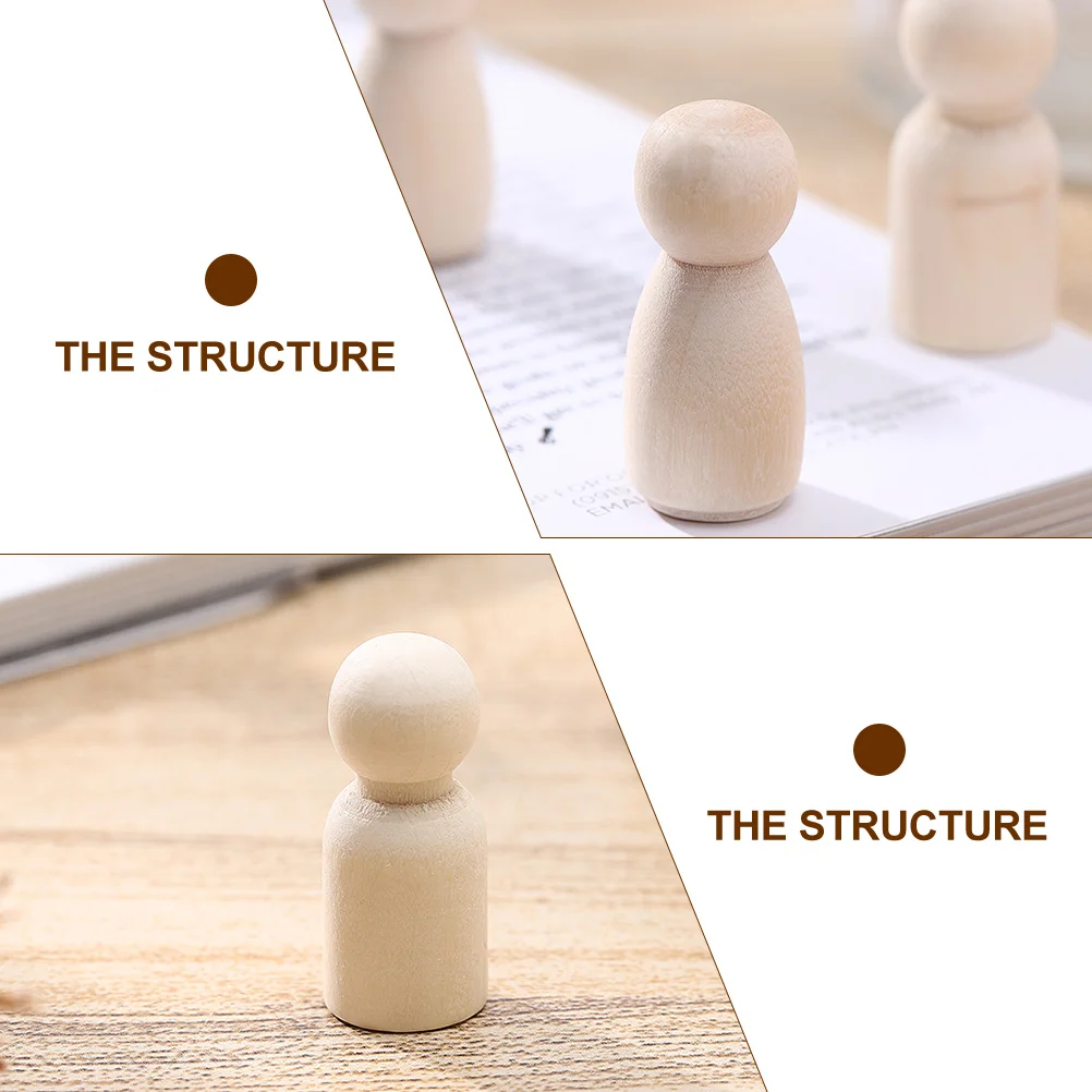 60 шт. маленький деревянный человечек незаконченная живопись куклы настольные