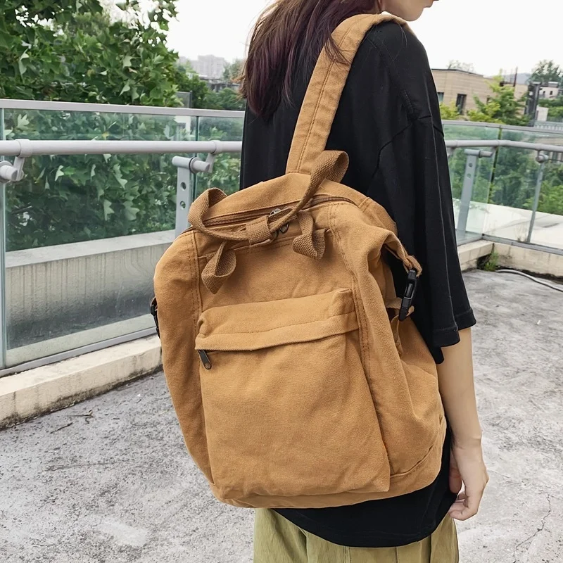 

Casual simple backpack female high school student bag large capacity trend mori original style travel